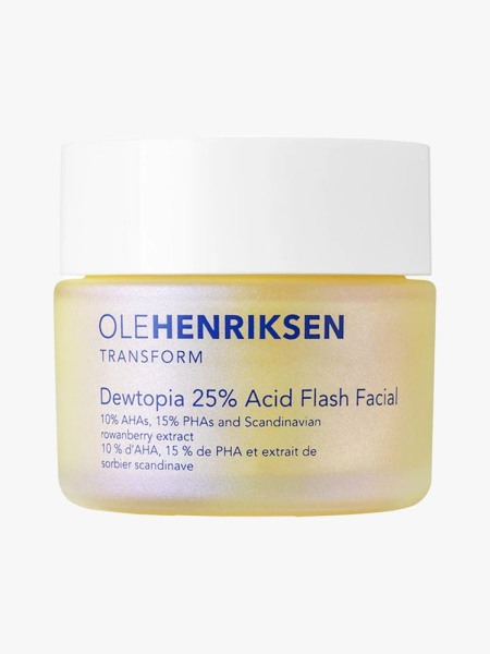 Ole Henriksen Dewtopia Flash Facial in branded component on a light gray background