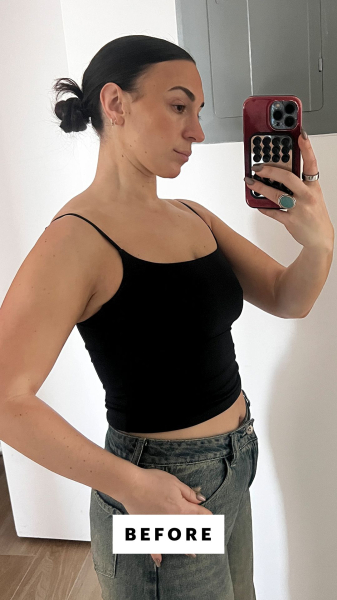 Side view before placing the Cakes Tape