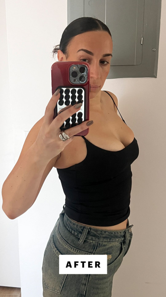 Side view after placing the Cakes Tape