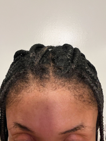 Closeup of box braids